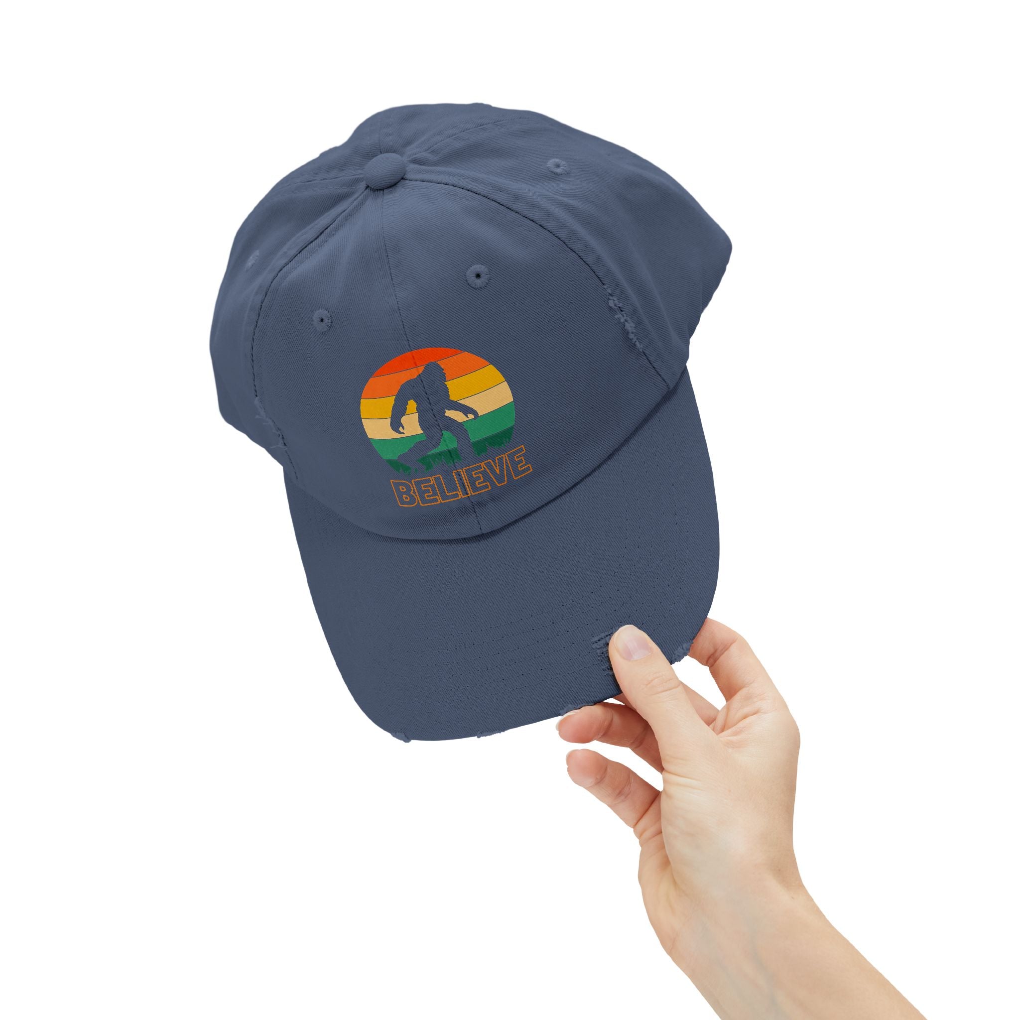 Bigfoot "Believe” Hat – Distressed Cap for Sasquatch, Yeti & Cryptid Lovers