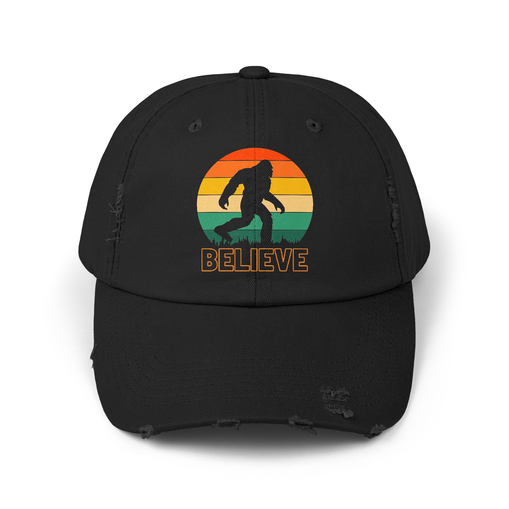 Bigfoot "Believe” Hat – Distressed Cap for Sasquatch, Yeti & Cryptid Lovers