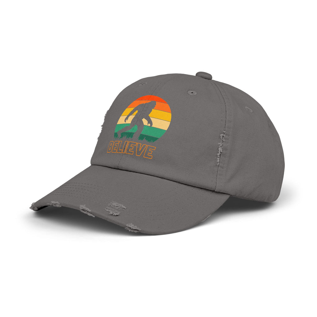 Bigfoot "Believe” Hat – Distressed Cap for Sasquatch, Yeti & Cryptid Lovers