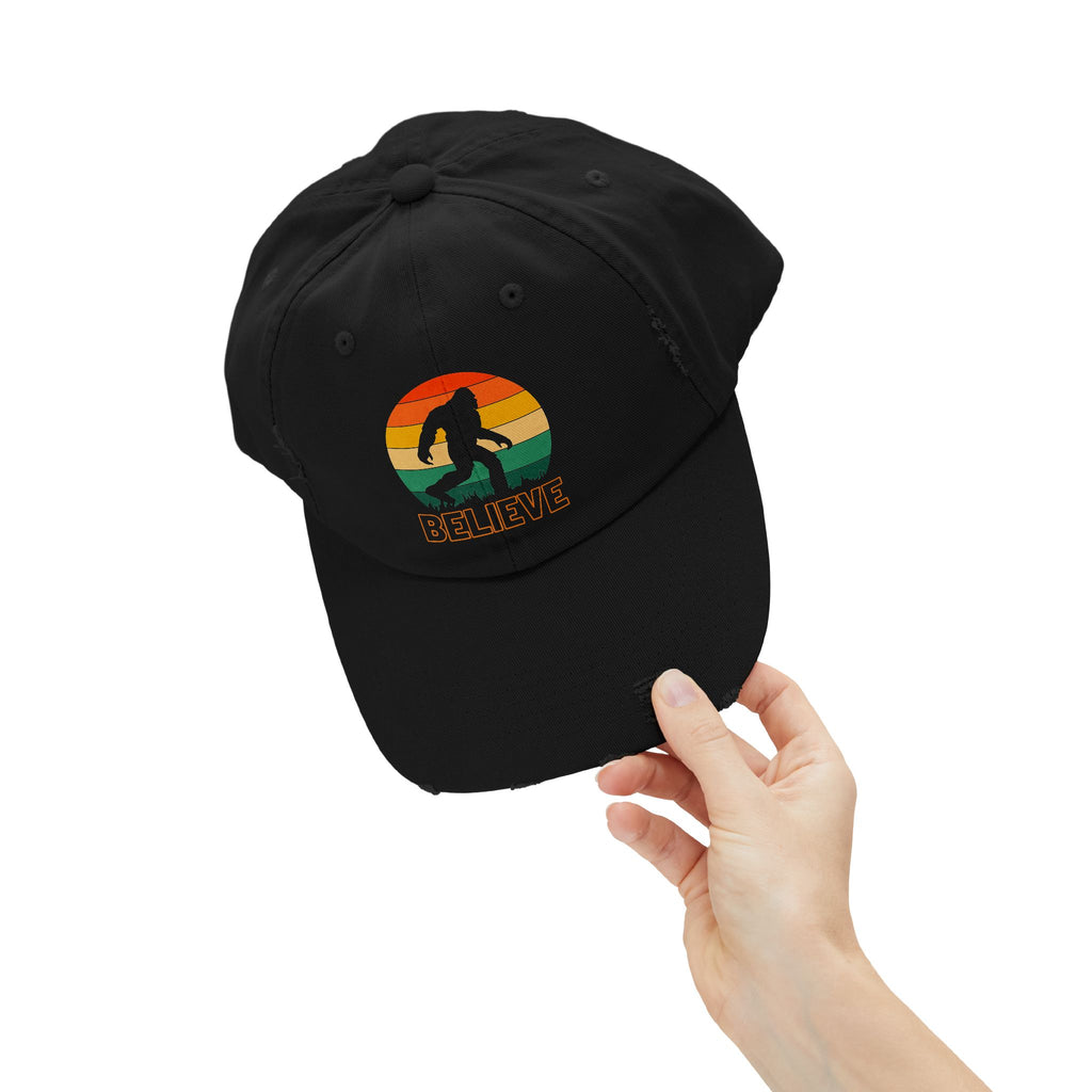 Bigfoot "Believe” Hat – Distressed Cap for Sasquatch, Yeti & Cryptid Lovers