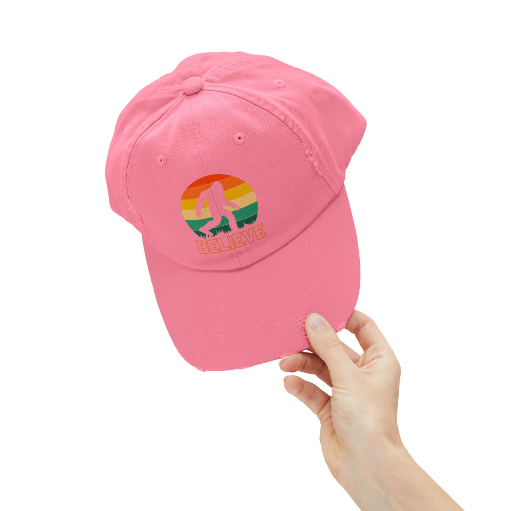 Bigfoot "Believe” Hat – Distressed Cap for Sasquatch, Yeti & Cryptid Lovers