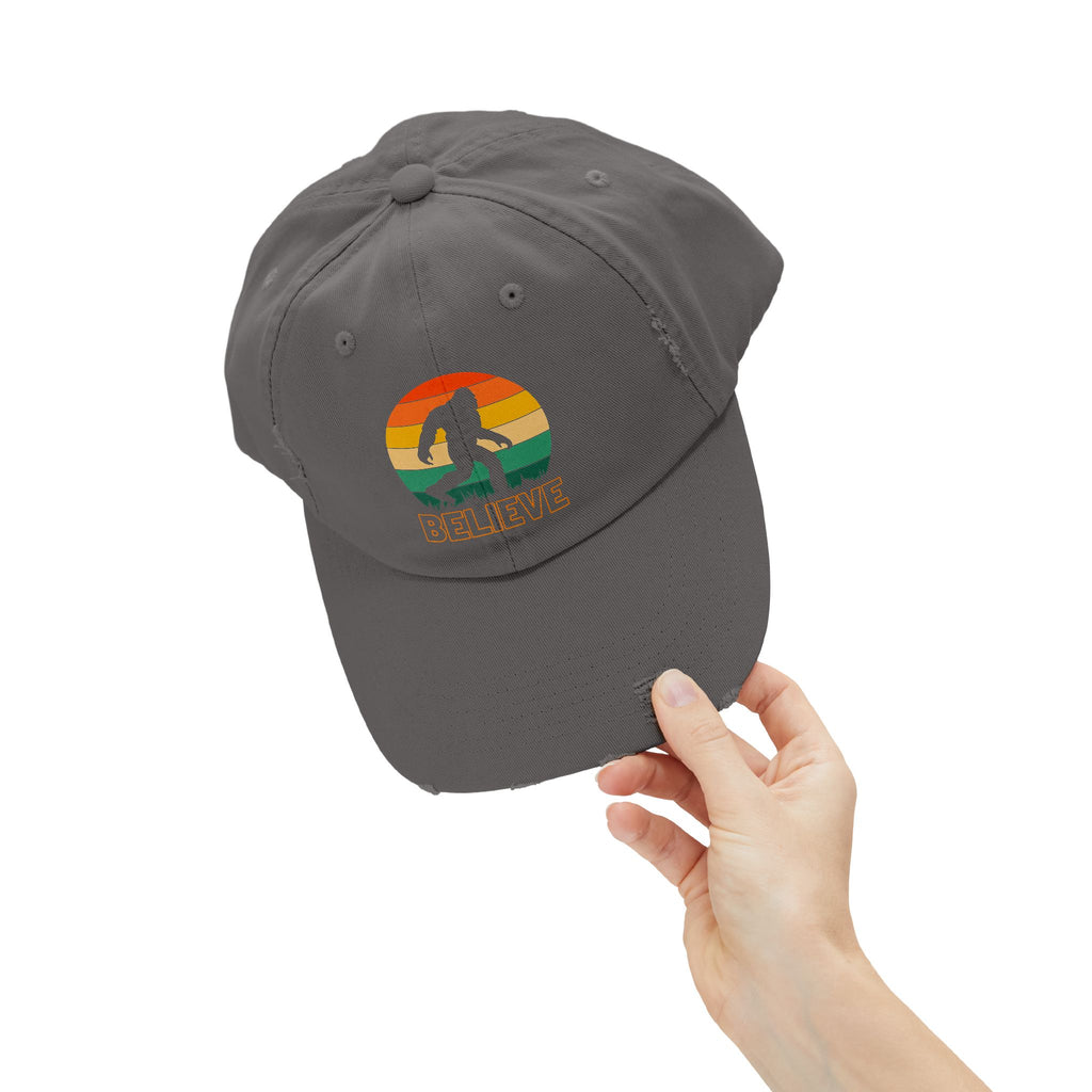 Bigfoot "Believe” Hat – Distressed Cap for Sasquatch, Yeti & Cryptid Lovers