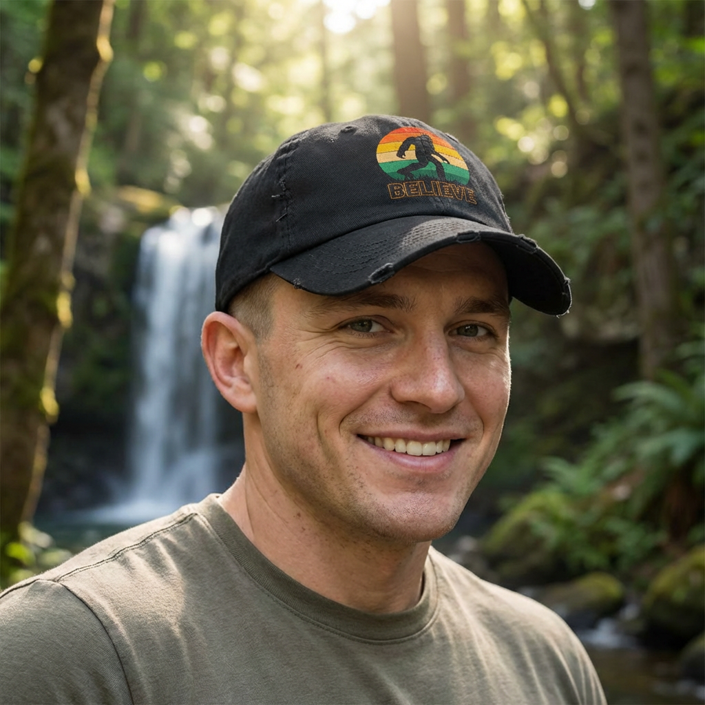 Bigfoot "Believe” Hat – Distressed Cap for Sasquatch, Yeti & Cryptid Lovers