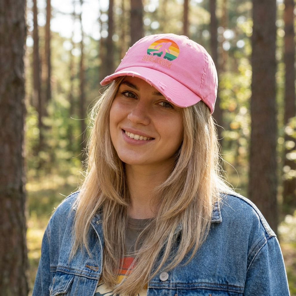 Bigfoot "Believe” Hat – Distressed Cap for Sasquatch, Yeti & Cryptid Lovers