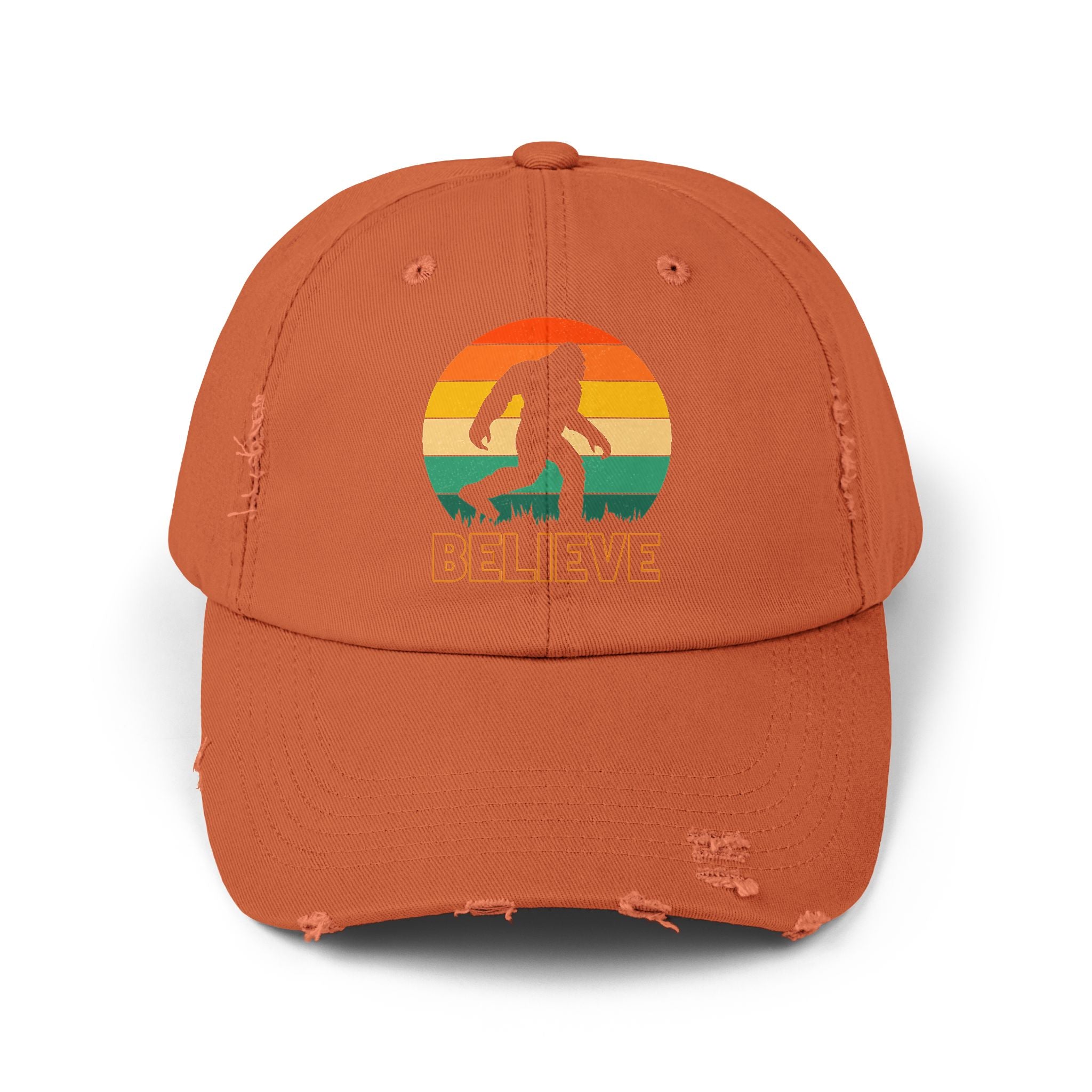 Bigfoot "Believe” Hat – Distressed Cap for Sasquatch, Yeti & Cryptid Lovers