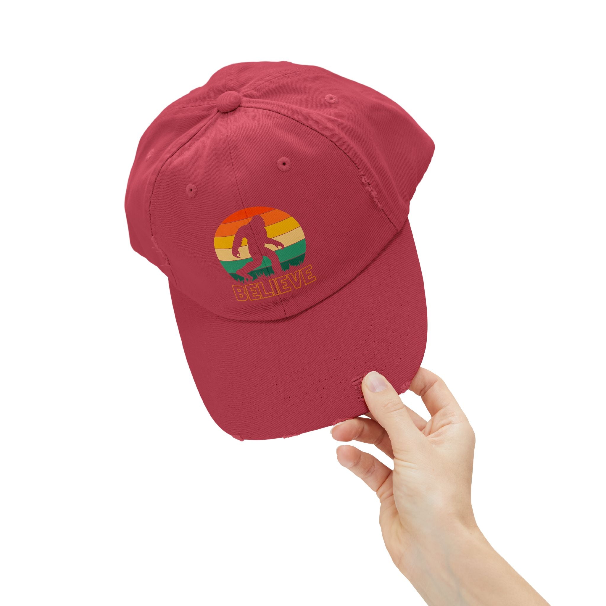 Bigfoot "Believe” Hat – Distressed Cap for Sasquatch, Yeti & Cryptid Lovers