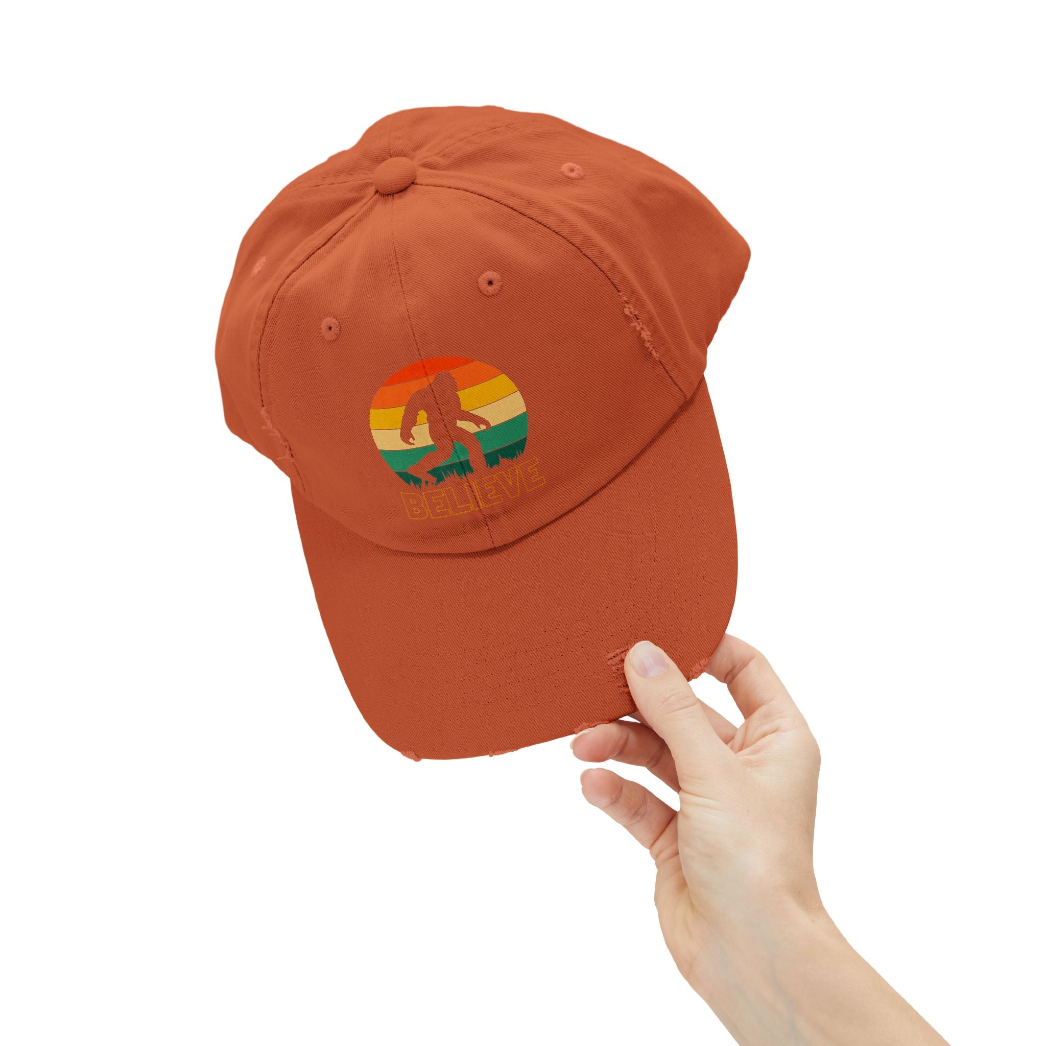 Bigfoot "Believe” Hat – Distressed Cap for Sasquatch, Yeti & Cryptid Lovers